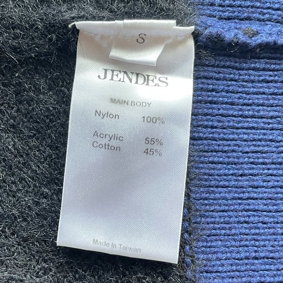 Jendes Mohair Colorblock Cardigan Purple Black Sweater Size S - Picture 6 of 8